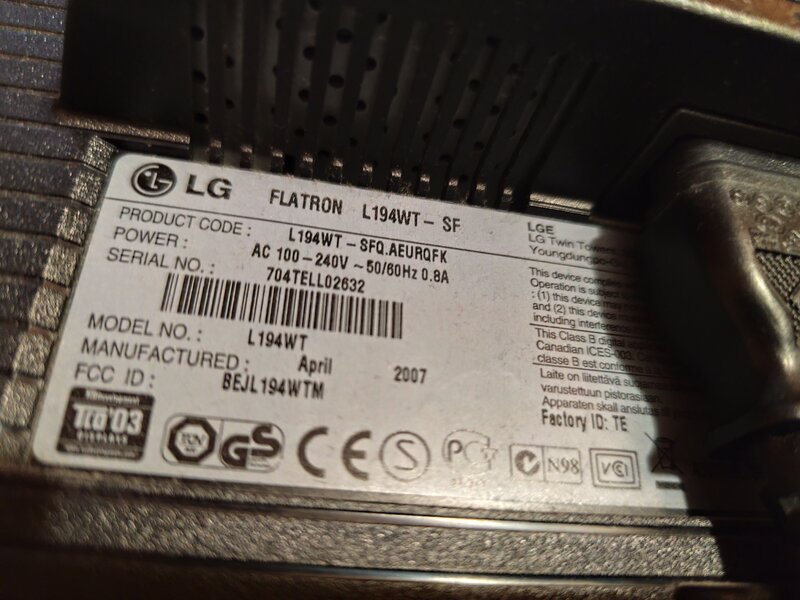 Monitor LG Flatron Wide L194WT 19''